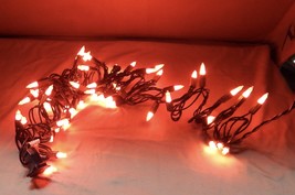 Halloween Orange Light Set Ashland 50ea Black Wire 10 1/2 Feet Total 12f... - $4.89