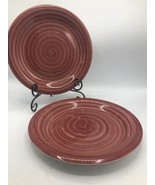 Dinner Plate Swirl Cranberry Red by PHILIPPE RICHARD Set of 2 Width 10 5... - £10.78 GBP