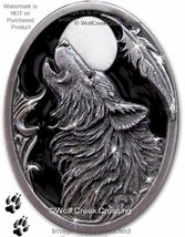 Midnight Moon Wolf Pin For Male Or Female - Wolves Wildlife Art Jewelry Gift #E&#39; - £15.51 GBP