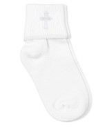 Jefferies Socks Girls Boys Cross Embroidered Seamless Cotton Turn Cuff S... - $10.99