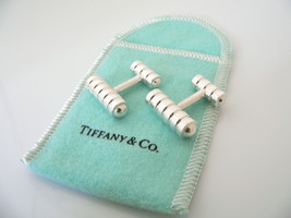 Tiffany &amp; Co Silver Groove Stripe Picasso Cuff Link Cufflink Cufflinks Gift Love - £299.08 GBP