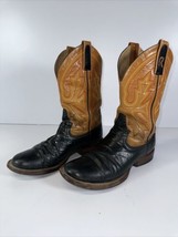 Rod Patrick Western Cowboy Boots Black Tan Mens Size 8.5 D - £97.26 GBP