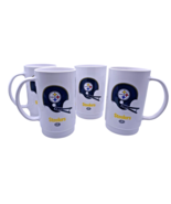 Pittsburgh Steelers White Plastic Mug Cups NFL Set Lot 4 Man Cave Decor ... - $46.39