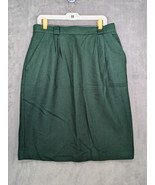 Requirements Size 16 Dark Green Pencil Skirt 100% Wool Lined Vintage - £15.03 GBP