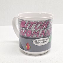 Vintage Bitch Woman Coffee Mug Funny Cartoon Superhero Made In Korea - $19.70