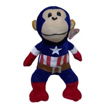 Peek A Boo Toys American Flag Colored 12” Monkey Plush Stuffed Animal Toy Star - £10.28 GBP