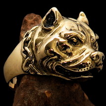 Perfect crafted Mens Costume Pit-Bull Ring Pitbull in Chains - antiqued Brass - £19.16 GBP+