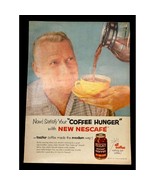 Nescafe Instant Coffee Vintage Original Print Ad Color 1955 Coffee Hunger - $13.95