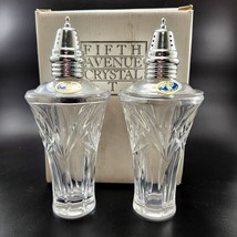 Fifth Avenue Crystal Silhouette Salt Pepper Set 320121-GB Cut Fan Vertical Large - £15.98 GBP