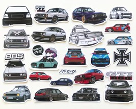 22pc Vinyl stickers of VW Mk2 Mk II Golf GTI G60 Vinyl Stickers for DUB ... - $7.70