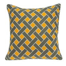 20&quot; X 7&quot; X 20&quot; Transitional Gray And Orange Pillow Cover With Poly Insert - £75.83 GBP