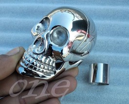 Silver Brass Antique Skull head Handle for Shaft Wooden Walking Stick Solid Cane - £23.18 GBP