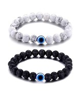 Young &amp; Forever Valentine Gift Evil Eye Beaded Bracelet for Men, Stone B... - €27,33 EUR