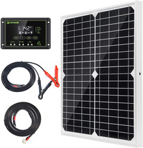 Solar Panel Kit 20W 12V Monocrystalline With 10A Solar Charge Controlle - $87.99