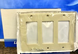 10/box Leviton 80411-I,  3-Gang Decora/GFCI Device Wallplate, Ivory - $21.82