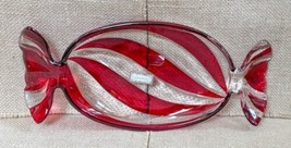 Godinger Gatherings Glass Wrapped Peppermint Candy Dish Novelty Festive ... - $14.85