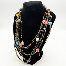 Beautiful 20” Glass Bead 3 Separate Strands Necklace Great Condition Seed - $368.38 MXN