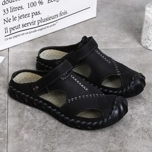 New Casual Men Soft Sandals Comfortable Men Summer Leather Men&#39;s slippers Men Ro - £38.15 GBP