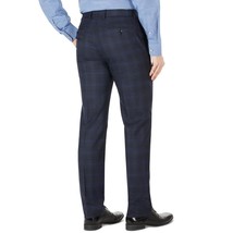 Calvin Klein Men&#39;s Infinite Stretch Navy Windowpane Wool Blend Dress Pants-32/32 - £37.55 GBP