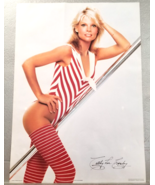 Cathy Lee Crosby Poster 1984 Aerobics Workout Red White Leotard Silver Pole - £22.47 GBP