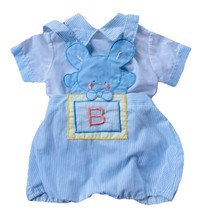 Vinatge Mayfair Baby Boy Blue Shorts Shirt Overalls Teddy Bear Outfit 6 ... - $18.99
