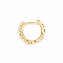 SUGAR FIX Crystal Gold and Pearl Hoop Earring 3pc Set (Nickel Free) NEW!!! - £10.35 GBP