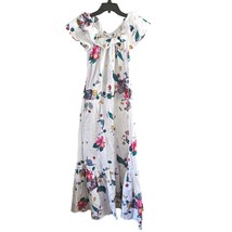 Hilo Hattie Vintage White Hawaiian Off Shoulder Dress Hibiscus Aloha Wom... - $46.52