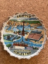 1962 Seattle Worlds Fair Trinket Wall Mini Plate 4In Space Needle Church... - $6.50