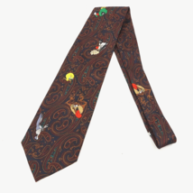 Vtg Looney Tunes Paisley Neck Tie Polyester Wile E Coyote Bugs Bunny Twe... - £12.34 GBP