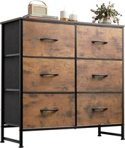 Rustic Brown Wood Grain Print Wlive Fabric Dresser For Bedroom, 6, Livin... - $1,025.70 MXN