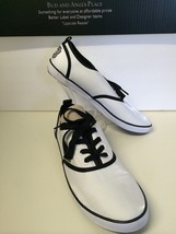 Pastry White Women&#39;s Shoes Black Trim &amp; Laces Shiney Sneakers Shoe Size 10 - $9.47 CAD