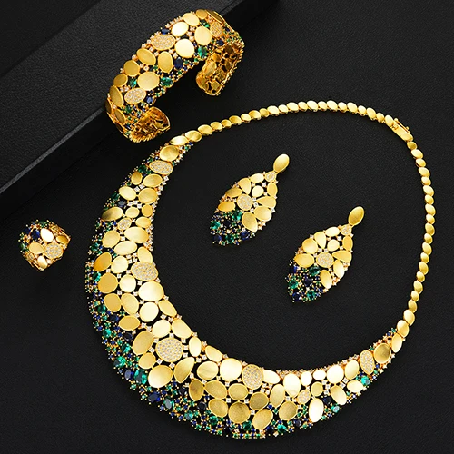Famous Brand Bling Sequins Luxury Africa Dubai Jewelry Sets For Women We... - $325.45