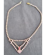 Beautiful Vintage Necklace - Sparkling Pink Glass Stones - VGC - PRETTY ... - £31.14 GBP