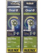 Oral-B Cross action Replacement Toothbrush Brush Heads USA 2x4 packs White - $23.00