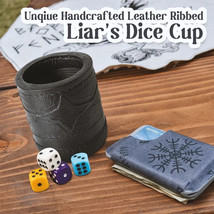 Leather Dice Box Dice Cup with 5 Dot Dice Dice Shaker Dice Roller Dice Games - £27.67 GBP