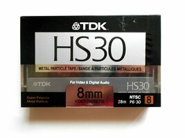 TDK HS30 Metal 8mm P6-30HS NTSC Video Cassette - £5.41 GBP