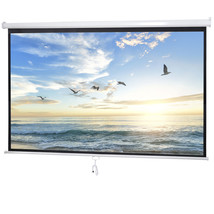 100 Inch Manual 16:9 Pull Down Projector Projection Screen Home Theater ... - $87.99