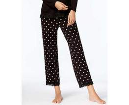Alfani Womens Sleepwear Lace Trim Printed Pajama Pants, X-Small, Black Pin Dot - £39.21 GBP