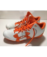 NEW Under Armour Cleats Men&#39;s Football U.S. Size 15 M Orange White Big Logo - £29.89 GBP