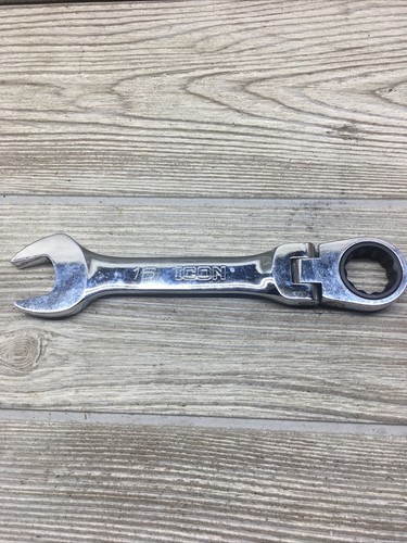 ICON Pro Stubby Flex Metric Ratcheting Wrench 16mm WRSTFM16 Fast Shipping - $9.89
