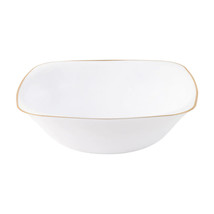 16oz Disposable Heavy Duty White Plastic Square Soup Bowl with Gold Rim 90pcs - £70.42 GBP