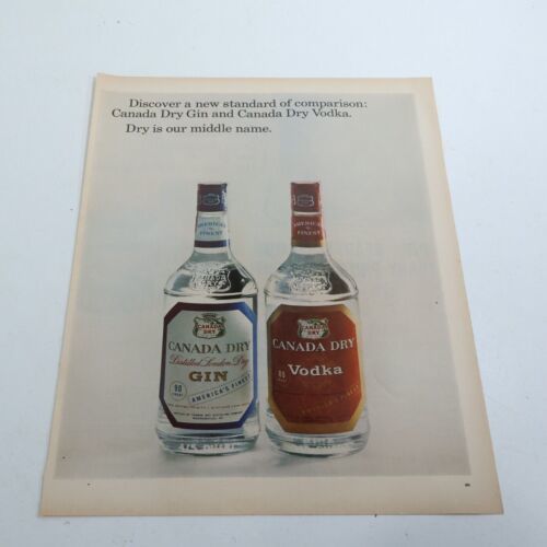 1965 Canada Dry Vodka and Gin Pillar Rock Salmon contest  Print Ad 10.5" x 13.5" - $7.20