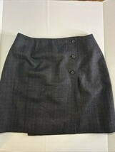 INC Petite Wrap Pencil Skirt Size 6P Lined Career Gray Wool - $309.39 MXN