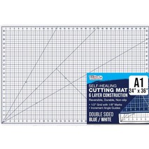 U.S. Art Supply 24&quot; x 36&quot; WHITE/BLUE Professional Self Healing Mat - $35.00