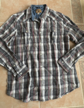 21MEN an american brand Cotton woven shirt olive grey front button Men s... - £14.79 GBP