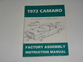 Vintage 1972 Chevrolet Camaro Factory Assembly Instruction Manual Z/28 Rs Ss Lt - £17.98 GBP