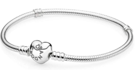  Genuine Pandora .925 Silver Heart Love Clasp Bracelet 590719-21 8.3&quot; - £43.92 GBP