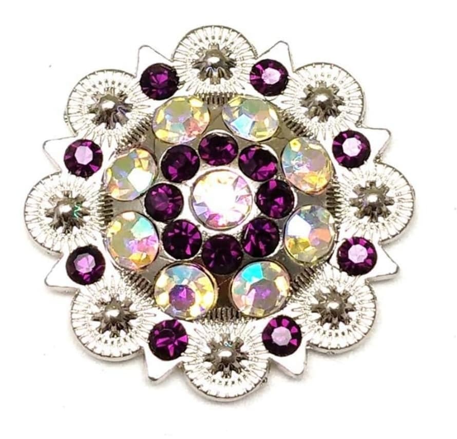 Western Scarf Slide Purple Burgundy Crystal Silver NEW - $26.99