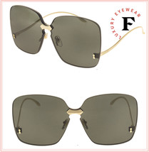 GUCCI 0352 Metal Gold Black Oversized Rimless Sunglasses GG0352S Authentic - £295.30 GBP