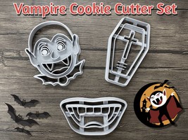 Vampire Halloween Set of 3 Cookie Cutters | Dracula | Coffin | Vampire M... - £4.00 GBP+